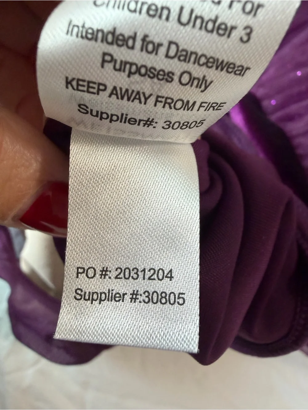 Weissman Purple Tulle Ballet Dress with Embellished Velvet Bodice